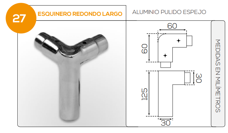 Esquinero Redondo Largo